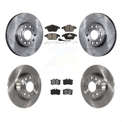 [Avant + Arrière] Kit de Disque et plaquette (semi-métallique) de frein pour 2014 Volkswagen Beetle Base Sportline Highline Comfortline TDI avec 272mm Diameter Rotor K8S-103142 par Transit Auto