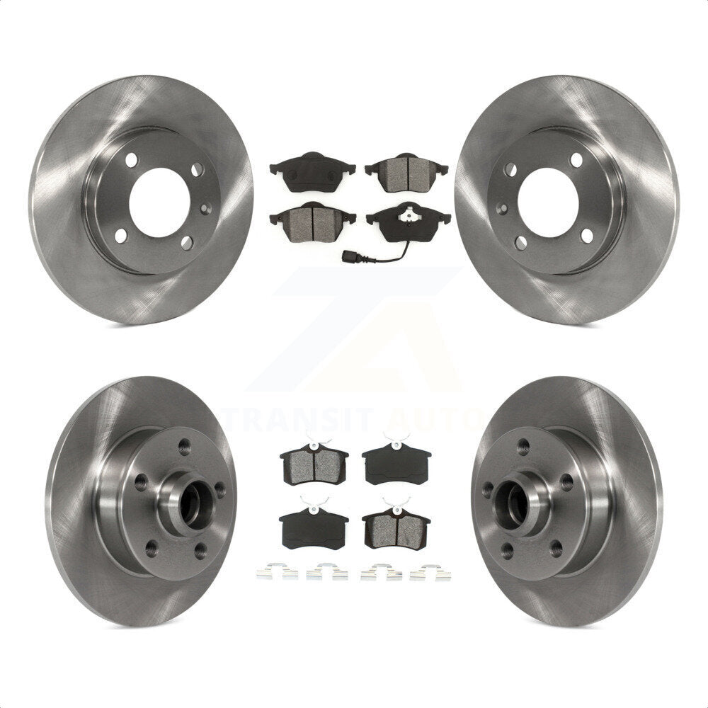 [Avant + Arrière] Kit de Disque et plaquette (semi-métallique) de frein pour 1996-1997 Volkswagen Jetta 2.8L avec 239mm Diameter Rotor K8S-103154 par Transit Auto