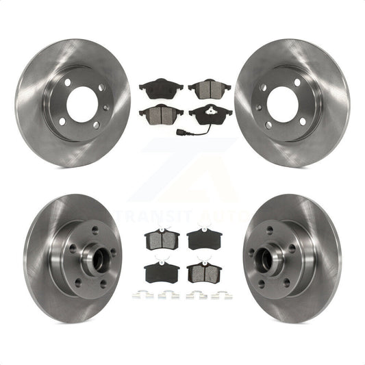 [Avant + Arrière] Kit de Disque et plaquette (semi-métallique) de frein pour 1996-1997 Volkswagen Jetta 2.8L avec 239mm Diameter Rotor K8S-103154 par Transit Auto