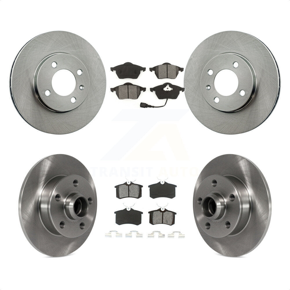 [Avant + Arrière] Kit de Disque et plaquette (semi-métallique) de frein pour 1996-1997 Volkswagen Jetta 2.8L avec 256mm Diameter Rotor K8S-103155 par Transit Auto