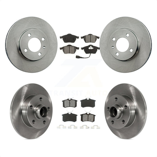 [Avant + Arrière] Kit de Disque et plaquette (semi-métallique) de frein pour 1996-1997 Volkswagen Jetta 2.8L avec 256mm Diameter Rotor K8S-103155 par Transit Auto