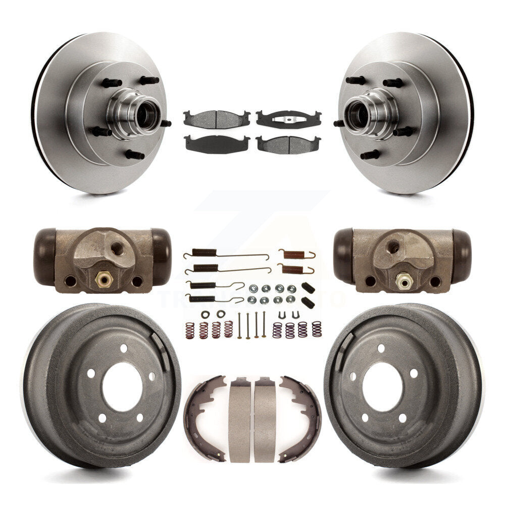 [Avant + Arrière] Kit de Disque et plaquette (semi-métallique) de frein pour Ford E-150 Econoline Club Wagon K8S-103163