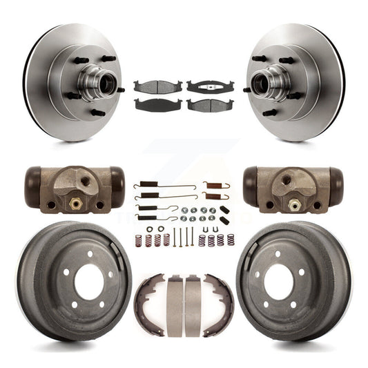 [Avant + Arrière] Kit de Disque et plaquette (semi-métallique) de frein pour Ford E-150 Econoline Club Wagon K8S-103163