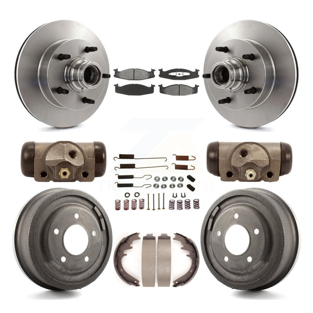 [Avant + Arrière] Kit de Disque et plaquette (semi-métallique) de frein pour Ford E-150 Econoline 2-Wheel ABS K8S-103165