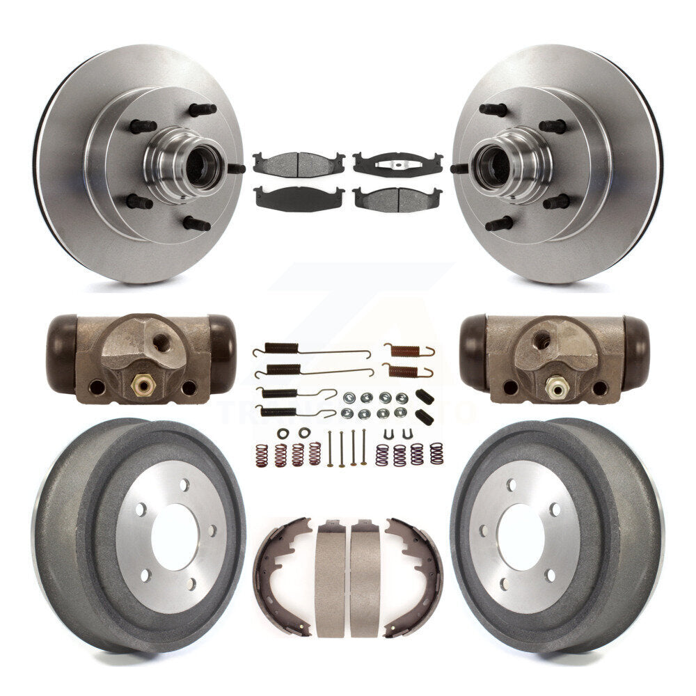 [Avant + Arrière] Kit de Disque et plaquette (semi-métallique) de frein pour 2000-2001 Ford E-150 Econoline 2-Wheel ABS K8S-103166
