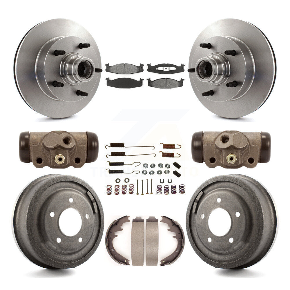 [Avant + Arrière] Kit de Disque et plaquette (semi-métallique) de frein pour 1997 Ford E-150 Econoline 2-Wheel ABS 15 16" Bore K8S-103168