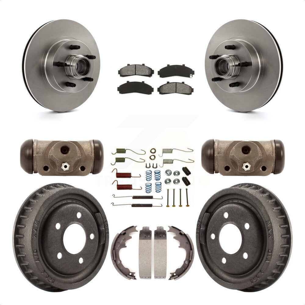 [Avant + Arrière] Kit de Disque et plaquette (semi-métallique) de frein pour 1998-2000 Ford Ranger RWD avec 2-Wheel ABS Torsion Bar front springs avec 9" Diameter K8S-103173 par Transit Auto