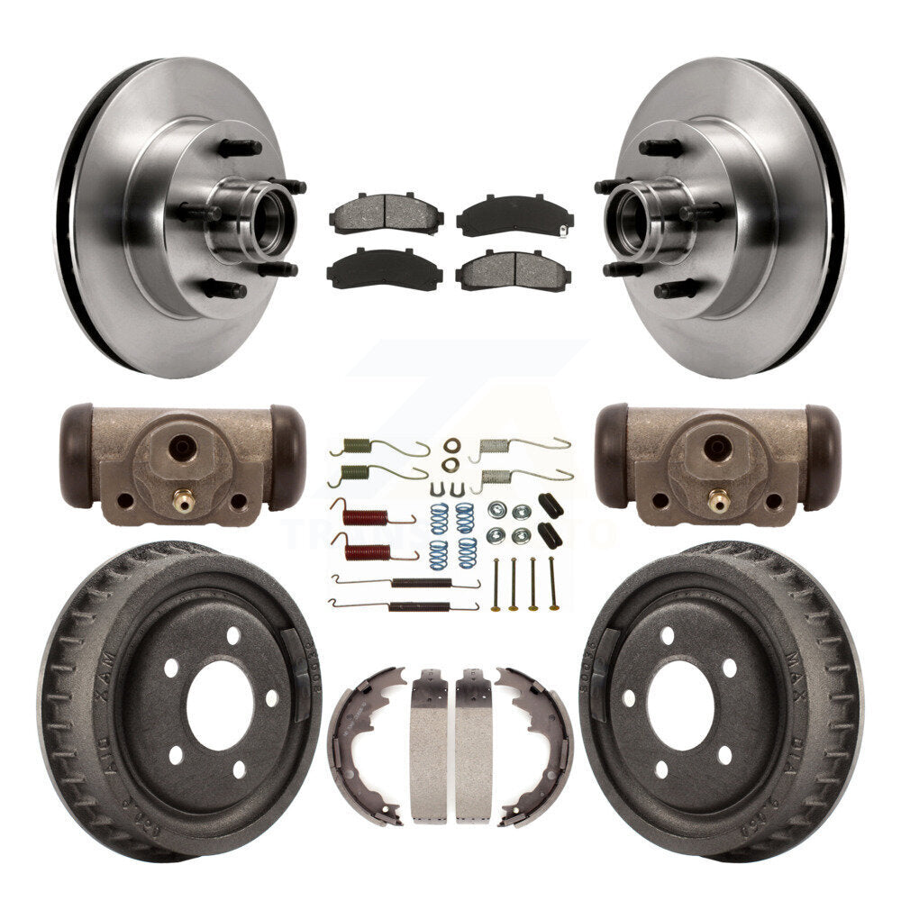 [Avant + Arrière] Kit de Disque et plaquette (semi-métallique) de frein pour 2001 Ford Ranger RWD avec 2-Wheel ABS Coil front springs avec 9" Diameter K8S-103178