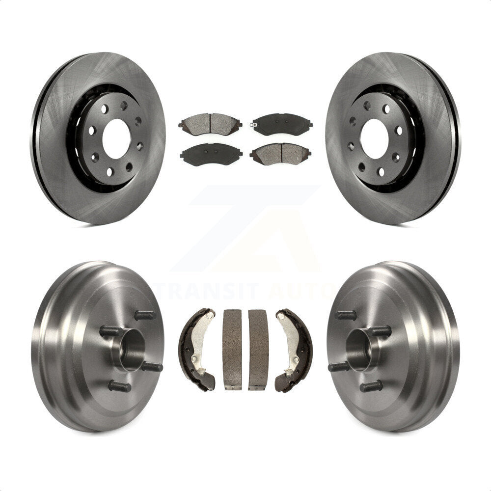 [Avant + Arrière] Kit de Disque et plaquette (semi-métallique) de frein pour Chevrolet Aveo Aveo5 Pontiac G3 Wave Wave5 avec Hub Assembly K8S-103232 par Transit Auto