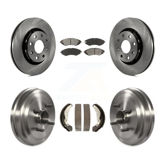 [Avant + Arrière] Kit de Disque et plaquette (semi-métallique) de frein pour Chevrolet Aveo Aveo5 Pontiac G3 Wave Wave5 avec Hub Assembly K8S-103232 par Transit Auto