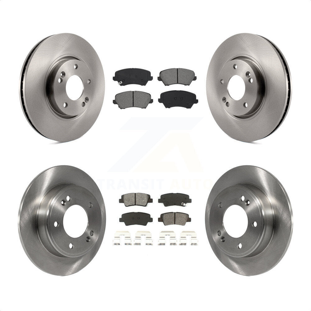 [Avant + Arrière] Kit de Disque et plaquette (semi-métallique) de frein pour 2017 Kia Forte Koup SX K8S-103537 par Transit Auto