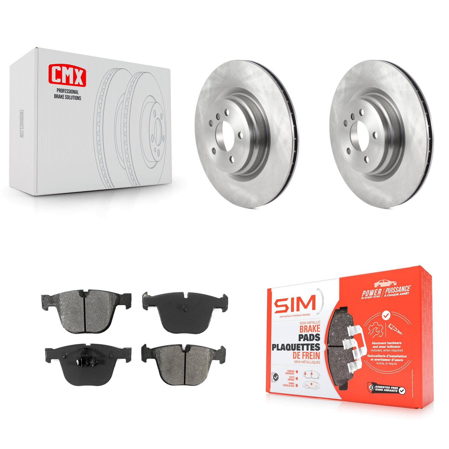 [Arrière] Kit de Disque et plaquette (semi-métallique) de frein pour BMW 750Li xDrive 750i 550i GT Alpina B7 760Li B7L ActiveHybrid 7 K8S-103562