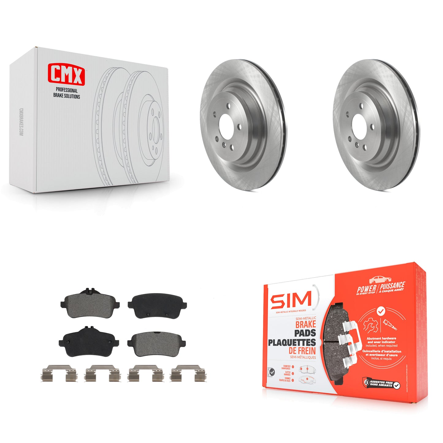 [Arrière] Kit de Disque et plaquette (semi-métallique) de frein pour Mercedes-Benz GLS450 GL450 GLS550 GL350 GL550 ML400 ML250 ML63 AMG GLS350d K8S-103567