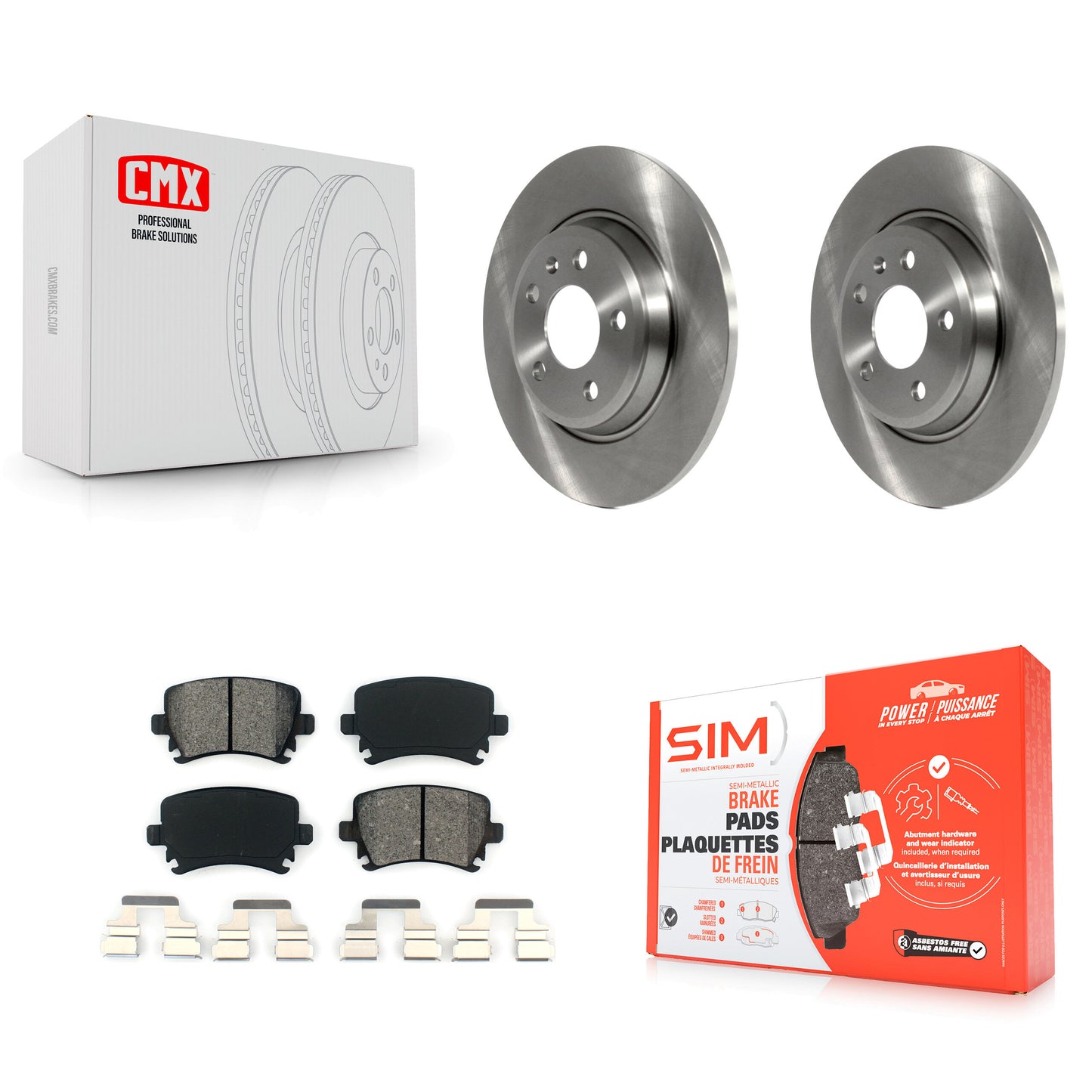 [Arrière] Kit de Disque et plaquette (semi-métallique) de frein pour 2009 Audi A4 Quattro Convertible avec 300mm Diameter Rotor K8S-103575