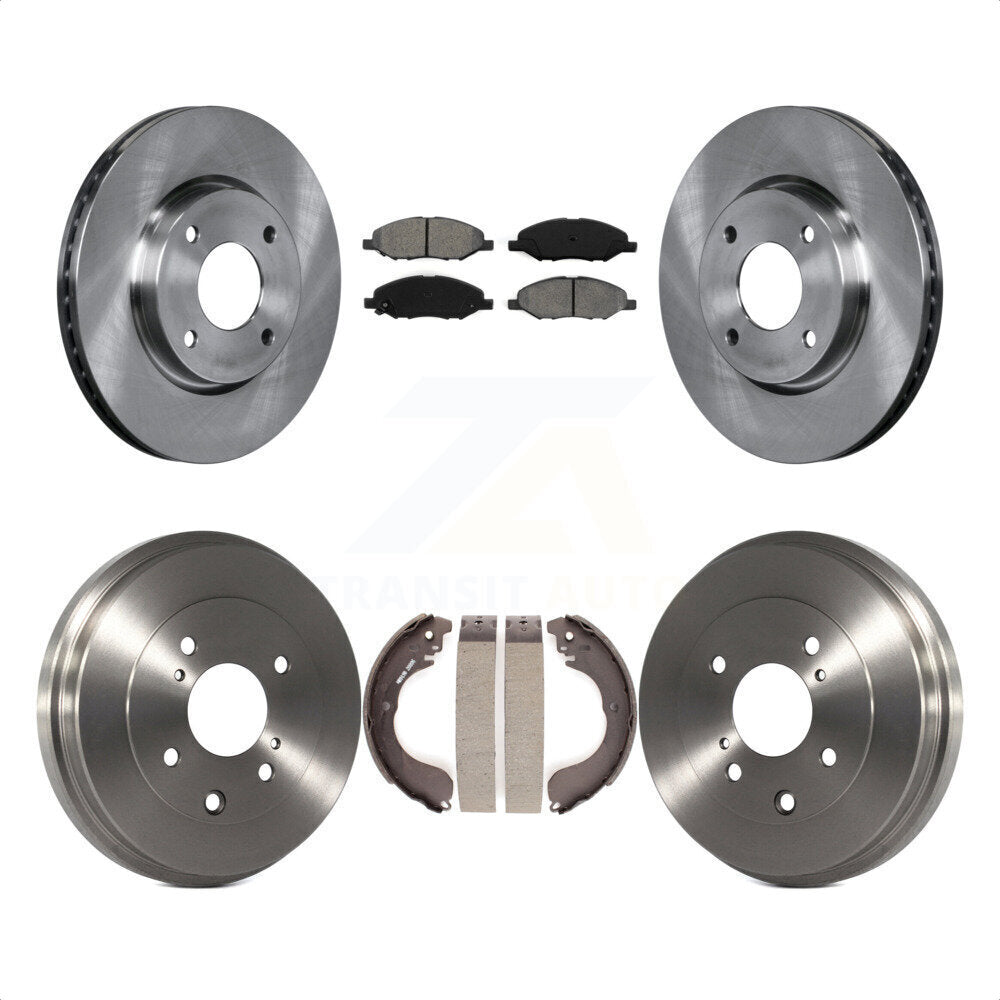 [Avant + Arrière] Kit de Disque et plaquette (semi-métallique) de frein pour 2008 Nissan Versa 4-Wheel ABS K8S-103586 par Transit Auto