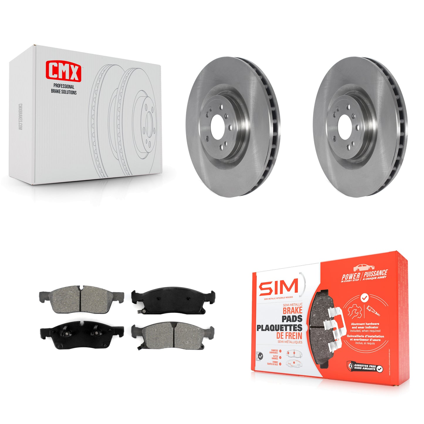 [Avant] Kit de Disque et plaquette (semi-métallique) de frein pour Mercedes-Benz ML350 GLS450 GL450 GL350 ML400 ML250 K8S-103590