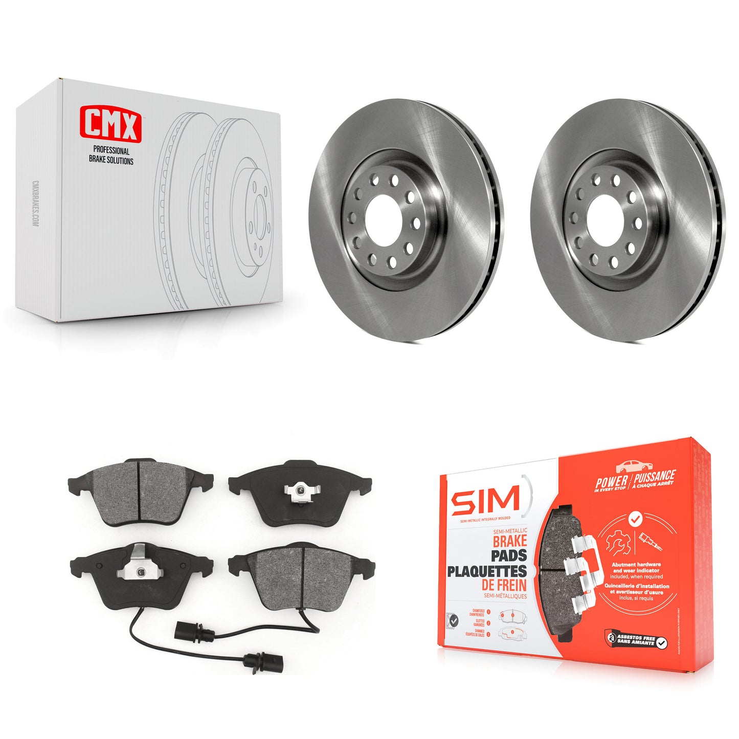 [Avant] Kit de Disque et plaquette (semi-métallique) de frein pour 2002-2004 Audi A6 Quattro avec 321mm Diameter Rotor K8S-103629