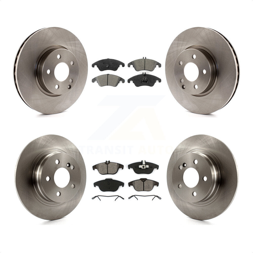 [Avant + Arrière] Kit de Disque et plaquette (semi-métallique) de frein pour 2011-2012 Mercedes-Benz C300 avec 322mm Diameter Rotor K8S-103633 par Transit Auto
