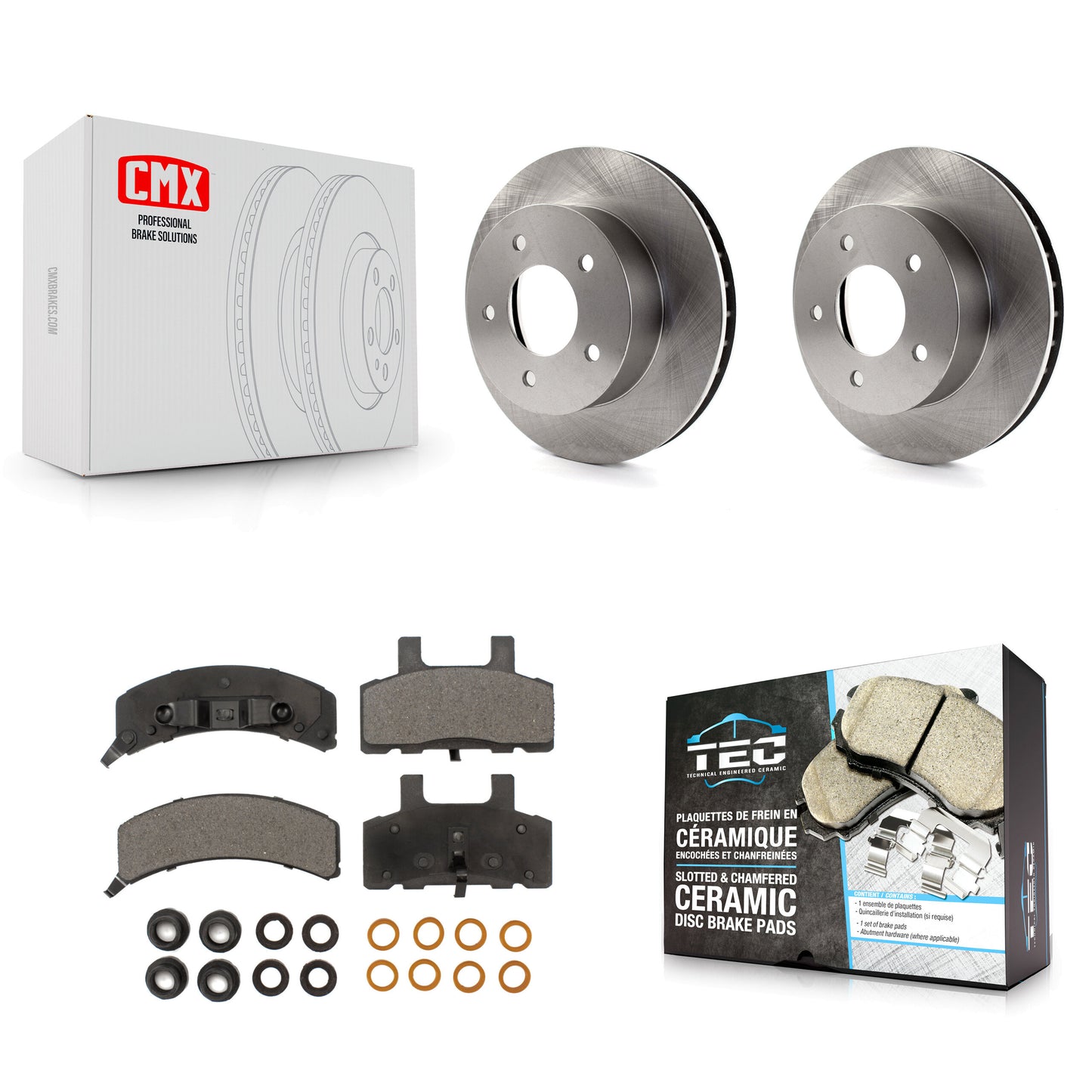 [Avant] Kit de Disque et plaquette (céramique) de frein pour 1990-2002 Chevrolet Astro GMC Safari AWD K8T-100004