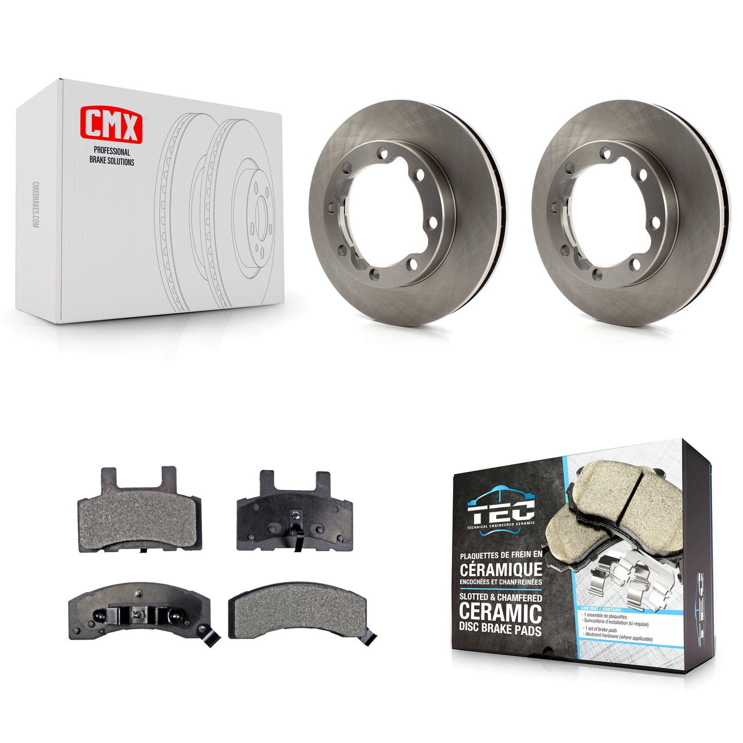 [Avant] Kit de Disque et plaquette (céramique) de frein pour Dodge Ram 2500 K3500 3500 Chevrolet GMC K8T-100011