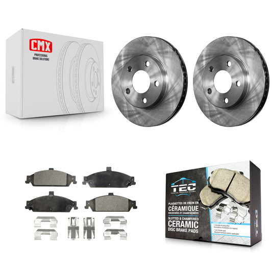 [Avant] Kit de Disque et plaquette (céramique) de frein pour Chevrolet Pontiac Grand Am Malibu Oldsmobile Alero Classic Cutlass K8T-100016