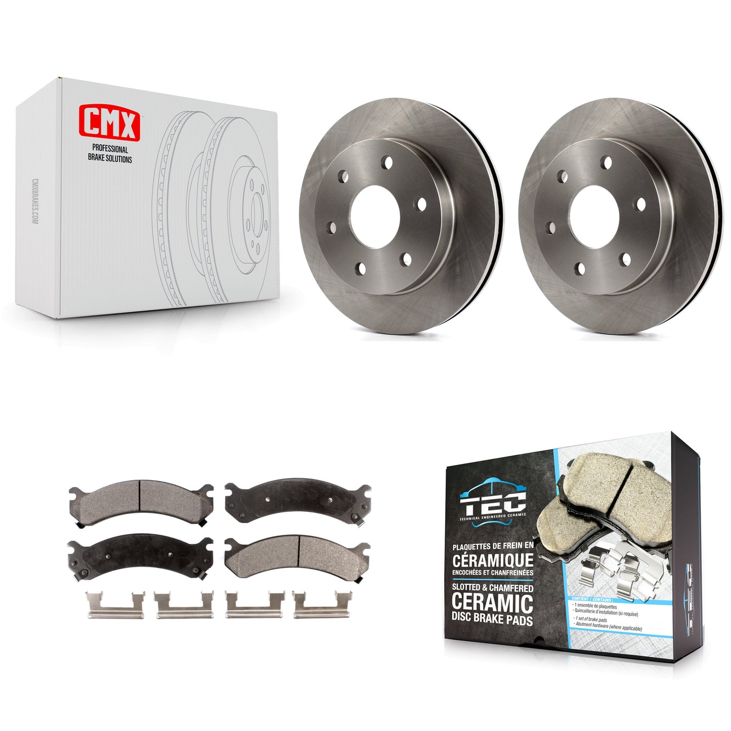 [Avant] Kit de Disque et plaquette (céramique) de frein pour 2006 Chevrolet Express 2500 GMC Savana K8T-100019