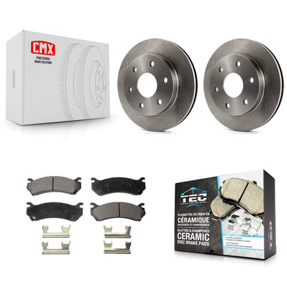 [Avant] Kit de Disque et plaquette (céramique) de frein pour Chevrolet Silverado 1500 GMC Tahoe Sierra Suburban Yukon Avalanche XL Cadillac Classic Escalade Express 2500 Astro ESV EXT Savana Safari K8T-100020