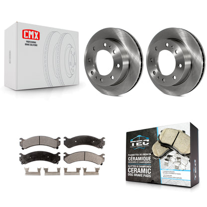 [Avant] Kit de Disque et plaquette (céramique) de frein pour Chevrolet Silverado 2500 HD GMC Express 3500 Sierra Cadillac DeVille Savana Hummer H2 Classic 1500 Suburban Yukon XL Avalanche K8T-100021