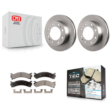 [Avant] Kit de Disque et plaquette (céramique) de frein pour Chevrolet Express 3500 GMC Savana Silverado HD Sierra Classic 4500 K8T-100024