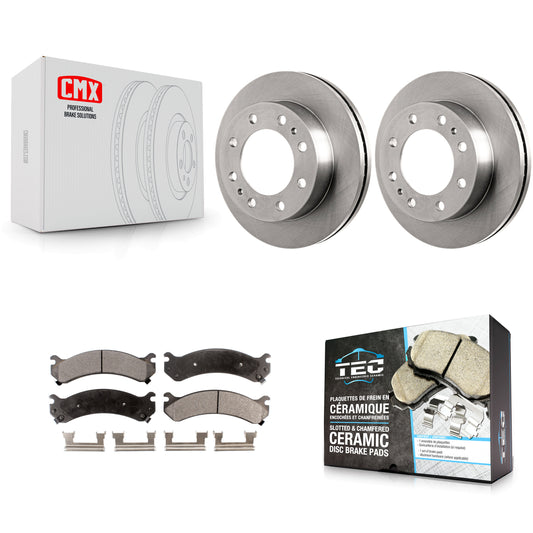 [Avant] Kit de Disque et plaquette (céramique) de frein pour Chevrolet Express 3500 GMC Savana Silverado HD Sierra Classic 4500 K8T-100024
