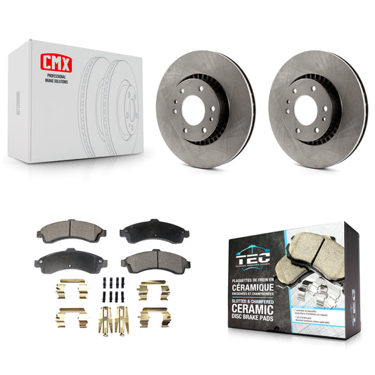 [Avant] Kit de Disque et plaquette (céramique) de frein pour Chevrolet Trailblazer GMC EXT Envoy XL Buick Rainier XUV SSR Isuzu Ascender Saab 9-7x K8T-100027
