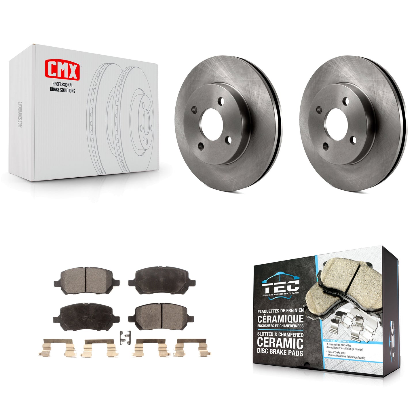 [Avant] Kit de Disque et plaquette (céramique) de frein pour Chevrolet Cobalt Saturn Ion Pontiac G5 Pursuit K8T-100034