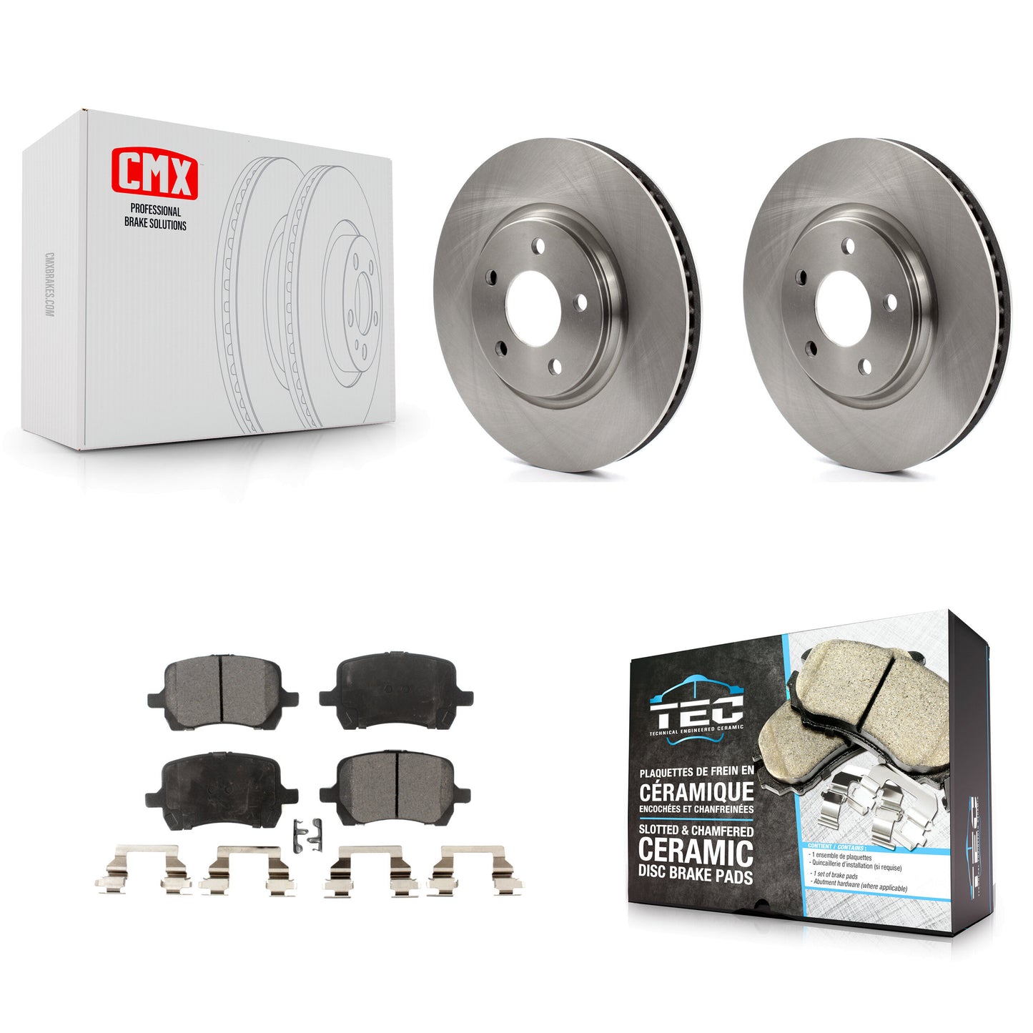[Avant] Kit de Disque et plaquette (céramique) de frein pour Chevrolet Malibu Pontiac G6 Cobalt Saturn Aura G5 K8T-100036