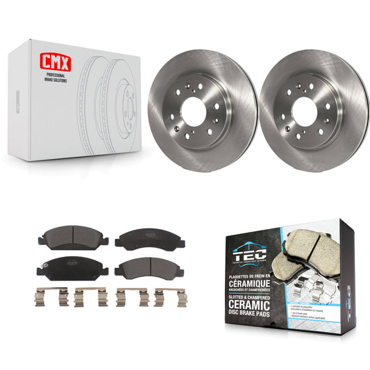 [Avant] Kit de Disque et plaquette (céramique) de frein pour Chevrolet Silverado 1500 GMC Sierra Tahoe Cadillac Yukon Suburban Escalade XL Classic XTS Avalanche ESV Express LD EXT Savana K8T-100047