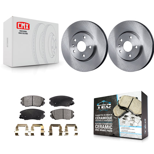 [Avant] Kit de Disque et plaquette (céramique) de frein pour Chevrolet Equinox GMC Terrain Malibu Buick Impala LaCrosse Regal Limited Allure K8T-100077
