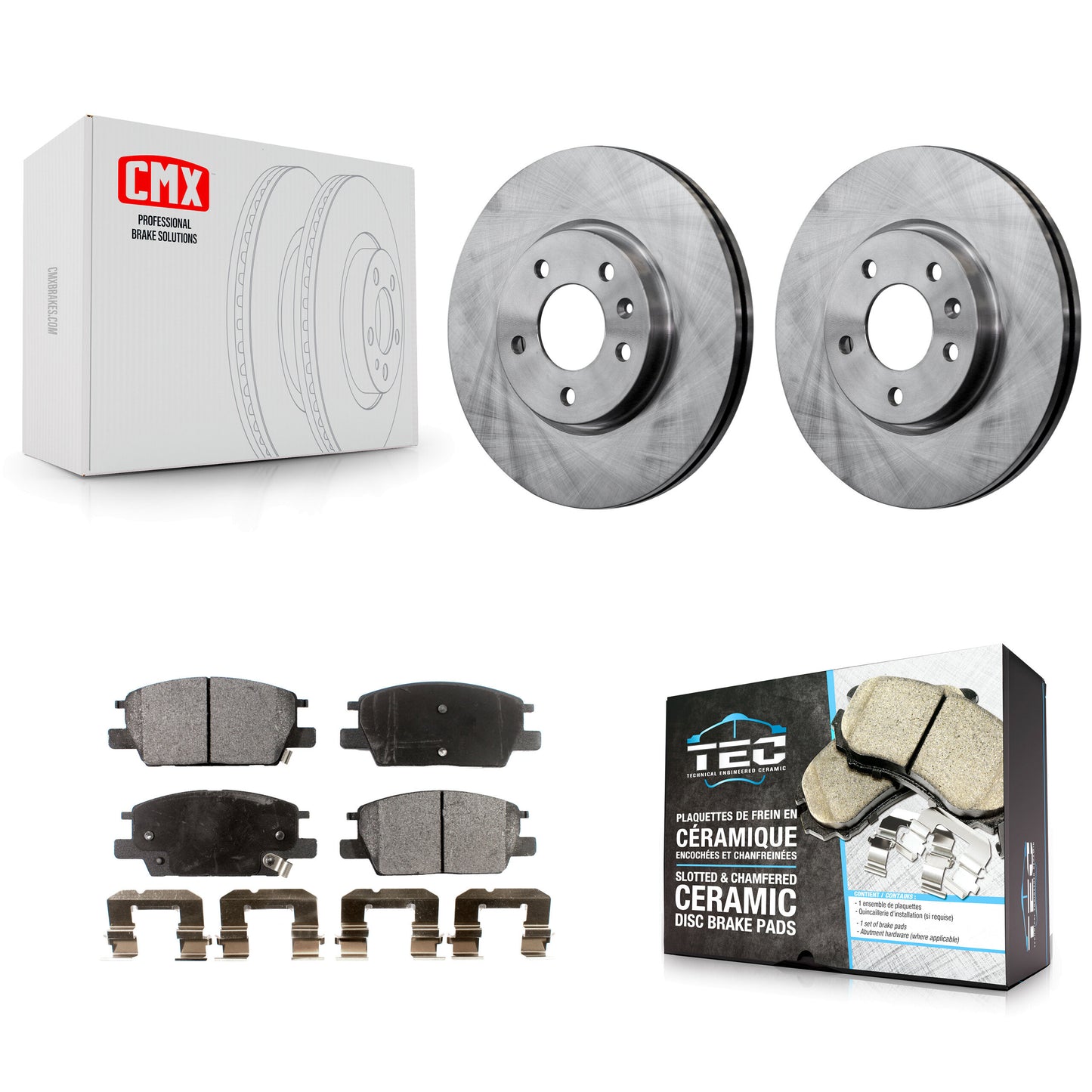 [Avant] Kit de Disque et plaquette (céramique) de frein pour Chevrolet Equinox Malibu GMC Terrain Buick LaCrosse Regal Sportback TourX K8T-100088