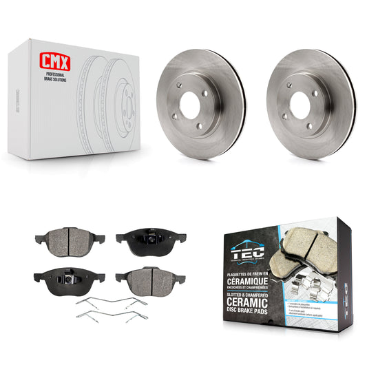 [Avant] Kit de Disque et plaquette (céramique) de frein pour 2004 Ford Focus LX Mid High SE ZTS ZTW ZX3 ZX5 From 04 05 K8T-100117