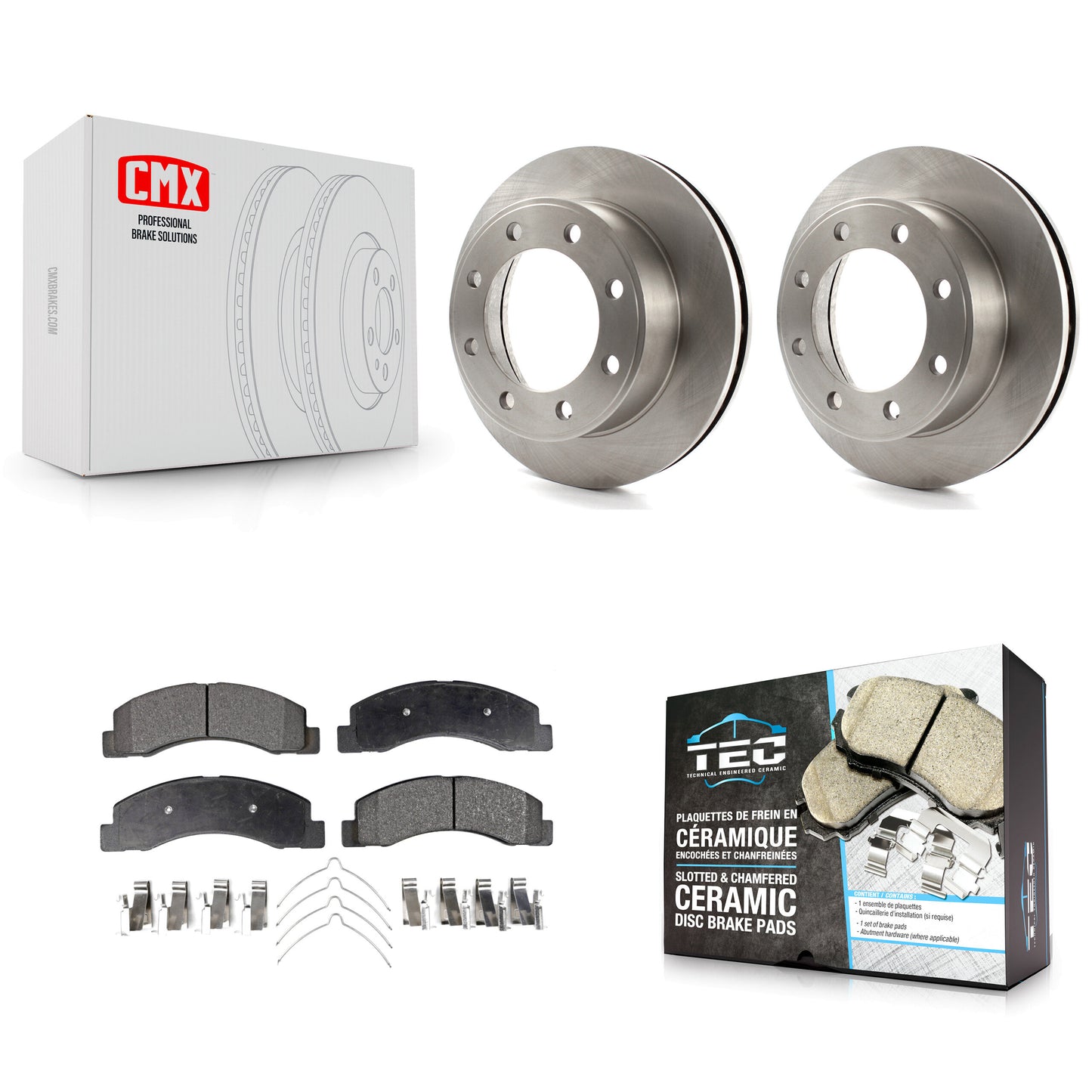 [Avant] Kit de Disque et plaquette (céramique) de frein pour Ford F-250 Super Duty F-350 Excursion K8T-100120