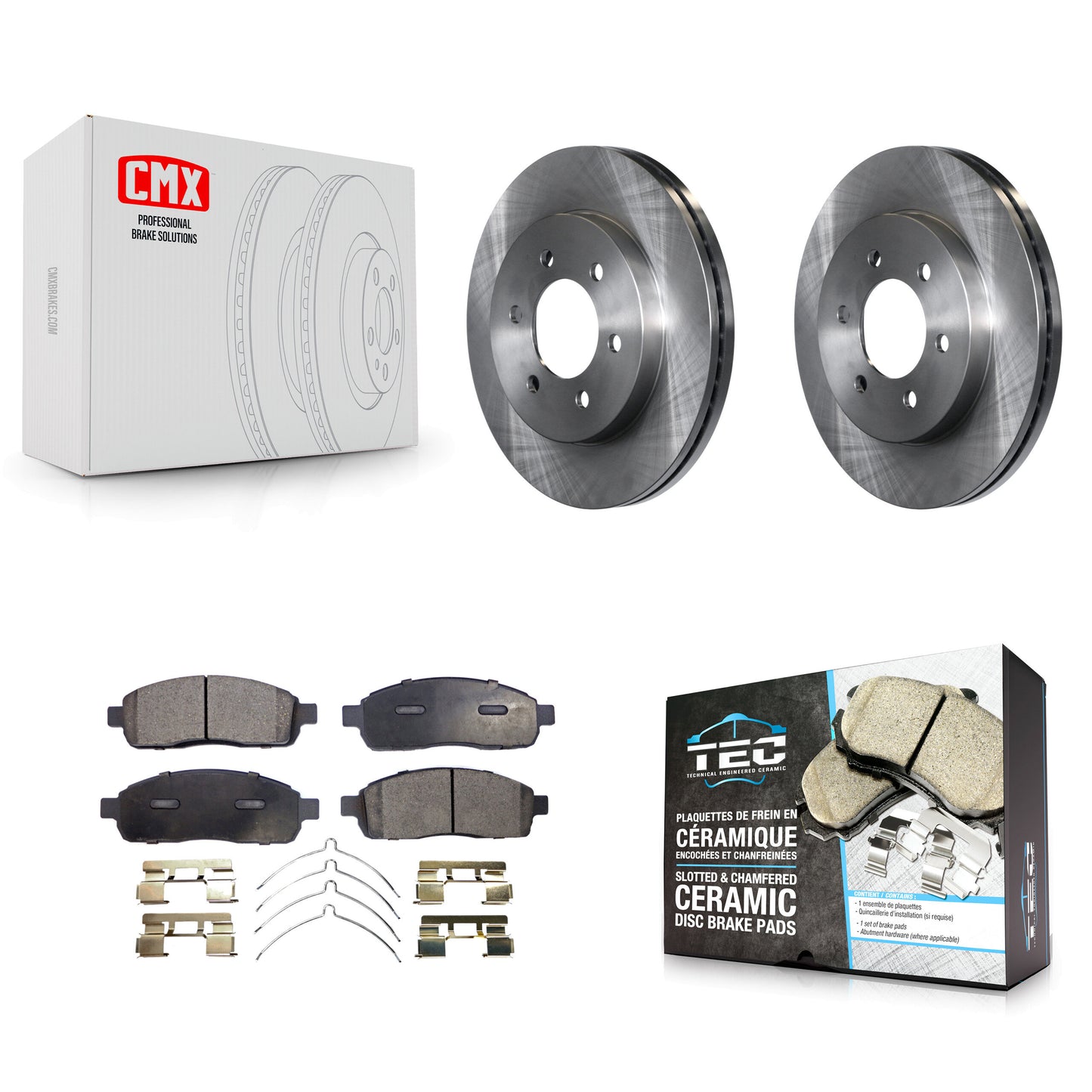 [Avant] Kit de Disque et plaquette (céramique) de frein pour Ford F-150 Lincoln Mark LT avec 6 Lug Wheels 4WD K8T-100130