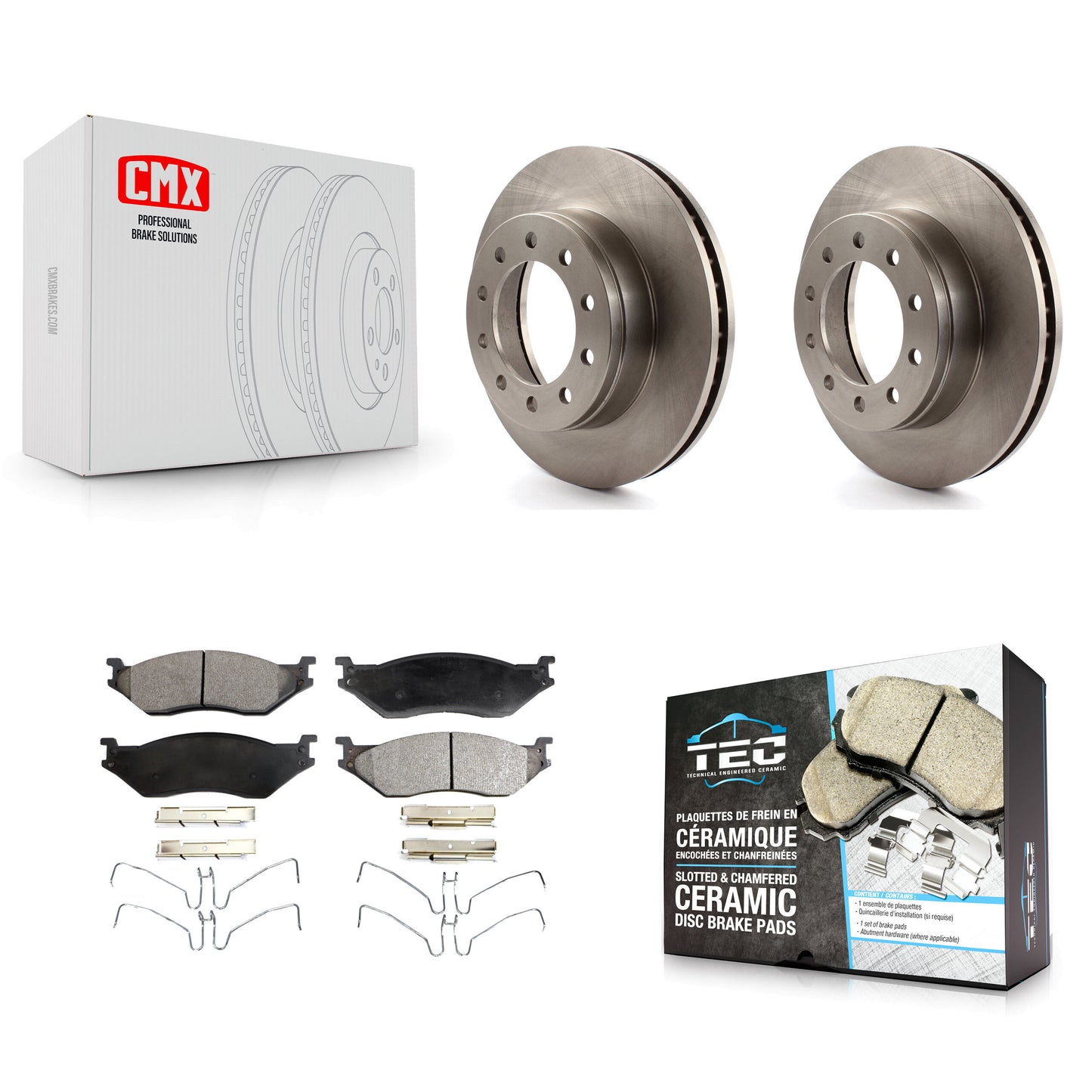 [Avant] Kit de Disque et plaquette (céramique) de frein pour Ford F-450 Super Duty F-550 International CF500 CF600 K8T-100139