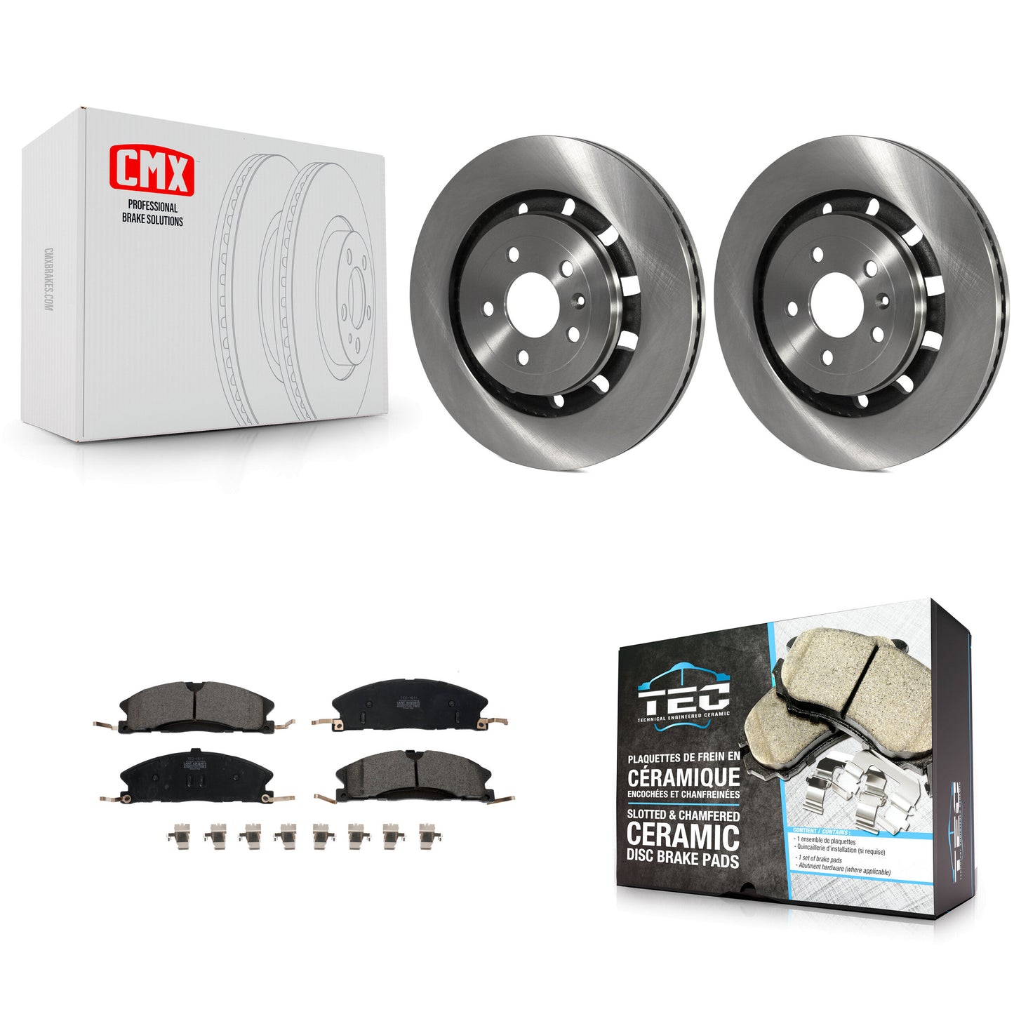 [Avant] Kit de Disque et plaquette (céramique) de frein pour Ford Explorer Taurus Flex Police Interceptor Utility Lincoln Sedan MKS MKT Special Service K8T-100170