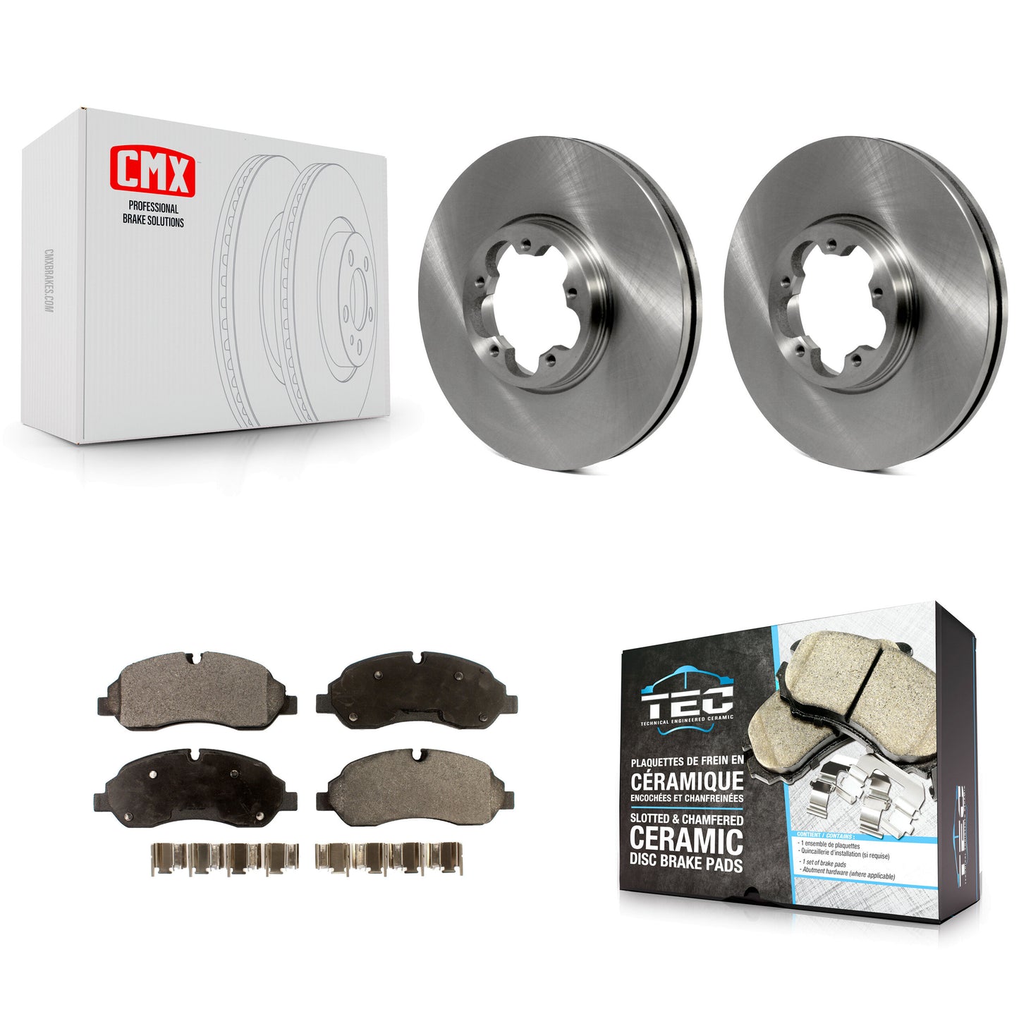 [Avant] Kit de Disque et plaquette (céramique) de frein pour 2015-2021 Ford Transit-250 Transit-350 Transit-150 avec 5 Lug Wheels K8T-100174