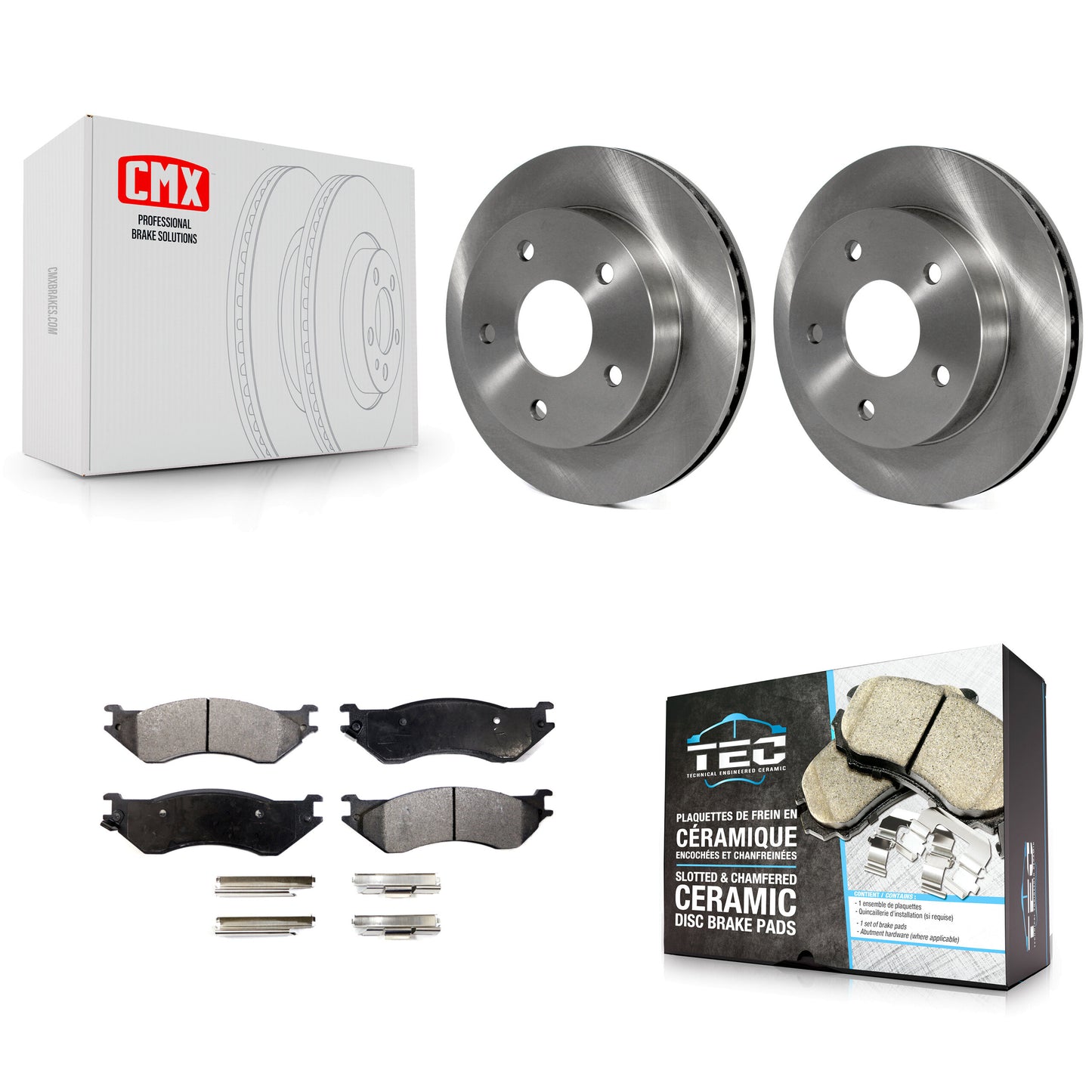 [Avant] Kit de Disque et plaquette (céramique) de frein pour 2000-2001 Dodge Ram 1500 RWD K8T-100200