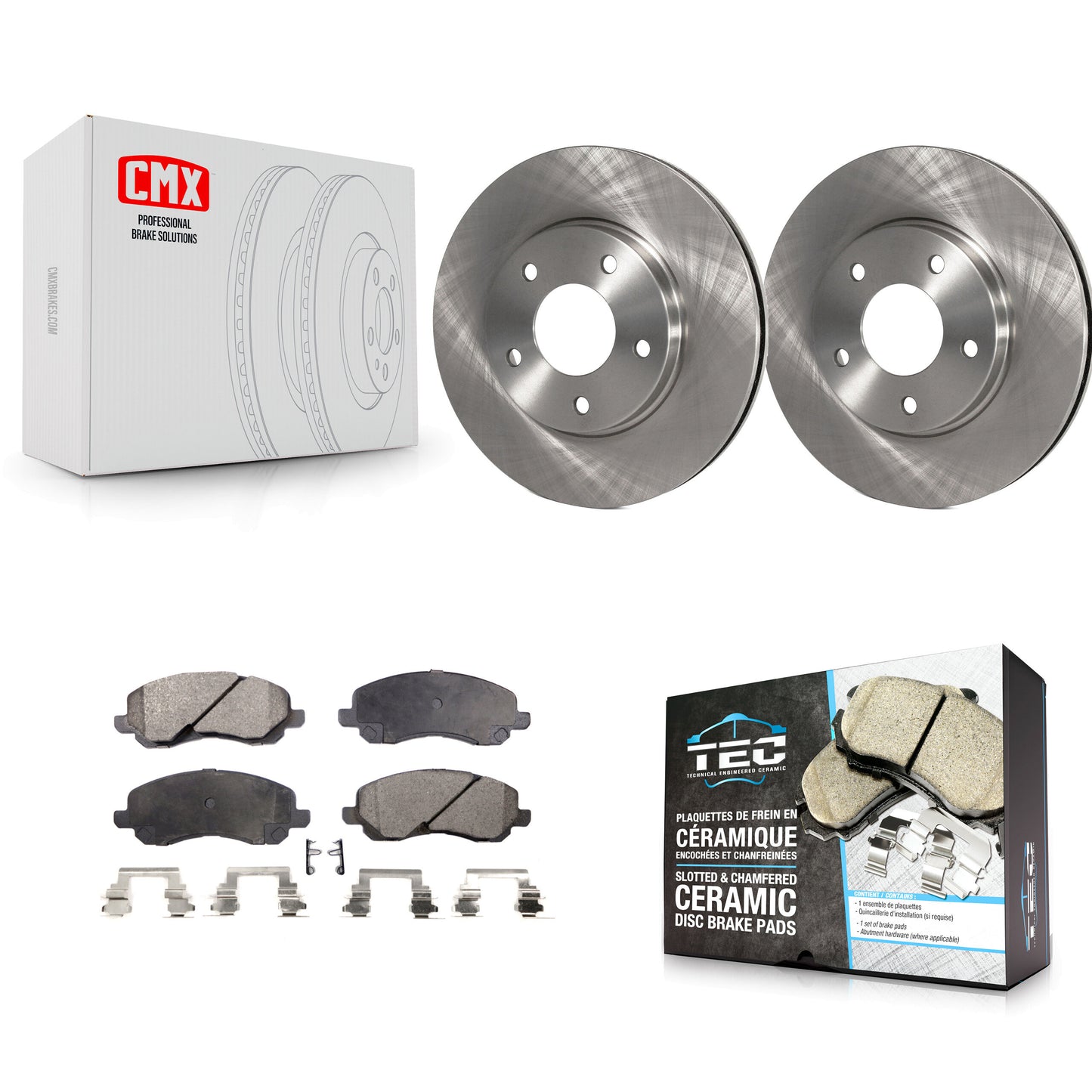 [Avant] Kit de Disque et plaquette (céramique) de frein pour Mitsubishi Chrysler Sebring Dodge Stratus Galant Eclipse Lancer Outlander K8T-100203