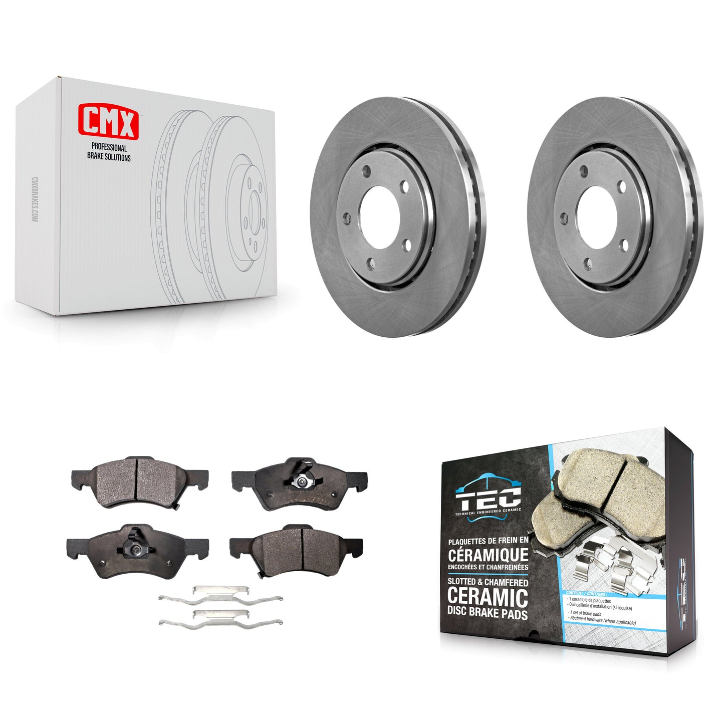 [Avant] Kit de Disque et plaquette (céramique) de frein pour Dodge Caravan Chrysler Voyager K8T-100209