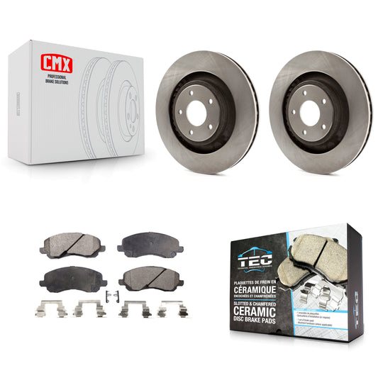 [Avant] Kit de Disque et plaquette (céramique) de frein pour 2012 Chrysler 200 Dodge Avenger avec 340mm Diameter Rotor K8T-100237