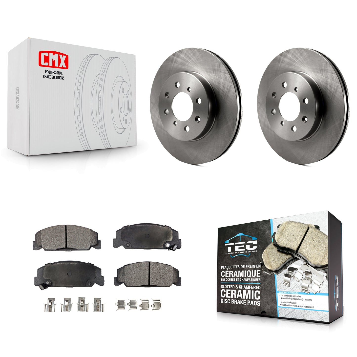 [Avant] Kit de Disque et plaquette (céramique) de frein pour 1997 Honda Civic LX avec 4-Wheel ABS K8T-100260