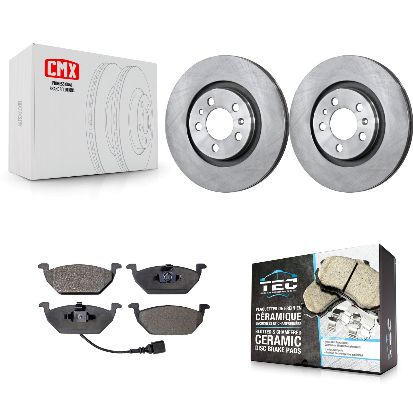 [Avant] Kit de Disque et plaquette (céramique) de frein pour Volkswagen Jetta Beetle Golf City K8T-100320