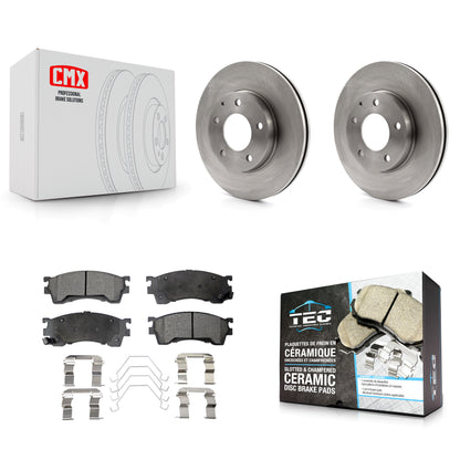 [Avant] Kit de Disque et plaquette (céramique) de frein pour 2002 Mazda 626 2.5L avec Drum rear brakes K8T-100323