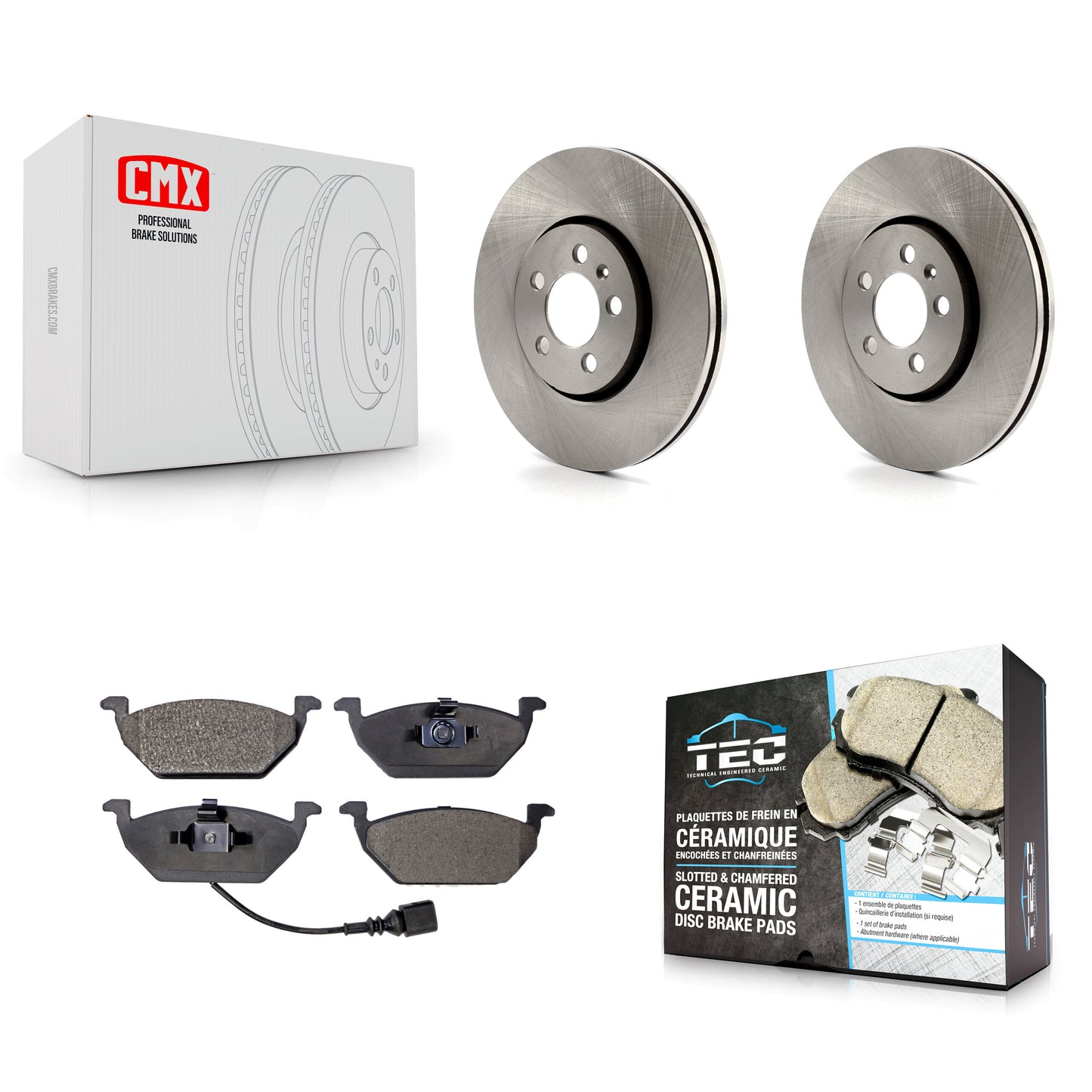 [Avant] Kit de Disque et plaquette (céramique) de frein pour 2000-2001 Volkswagen Golf 2.0L avec 288mm Diameter Rotor K8T-100331